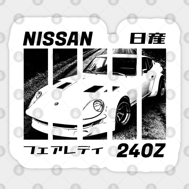 NISSAN DATSUN 240Z FAIRLADY Black 'N White 3 Sticker by Cero